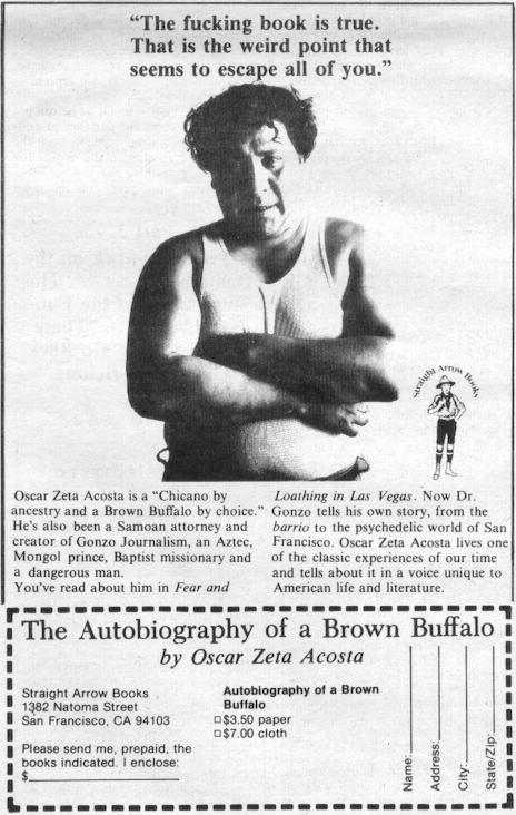 Autobiography of a Brown Buffalo cover